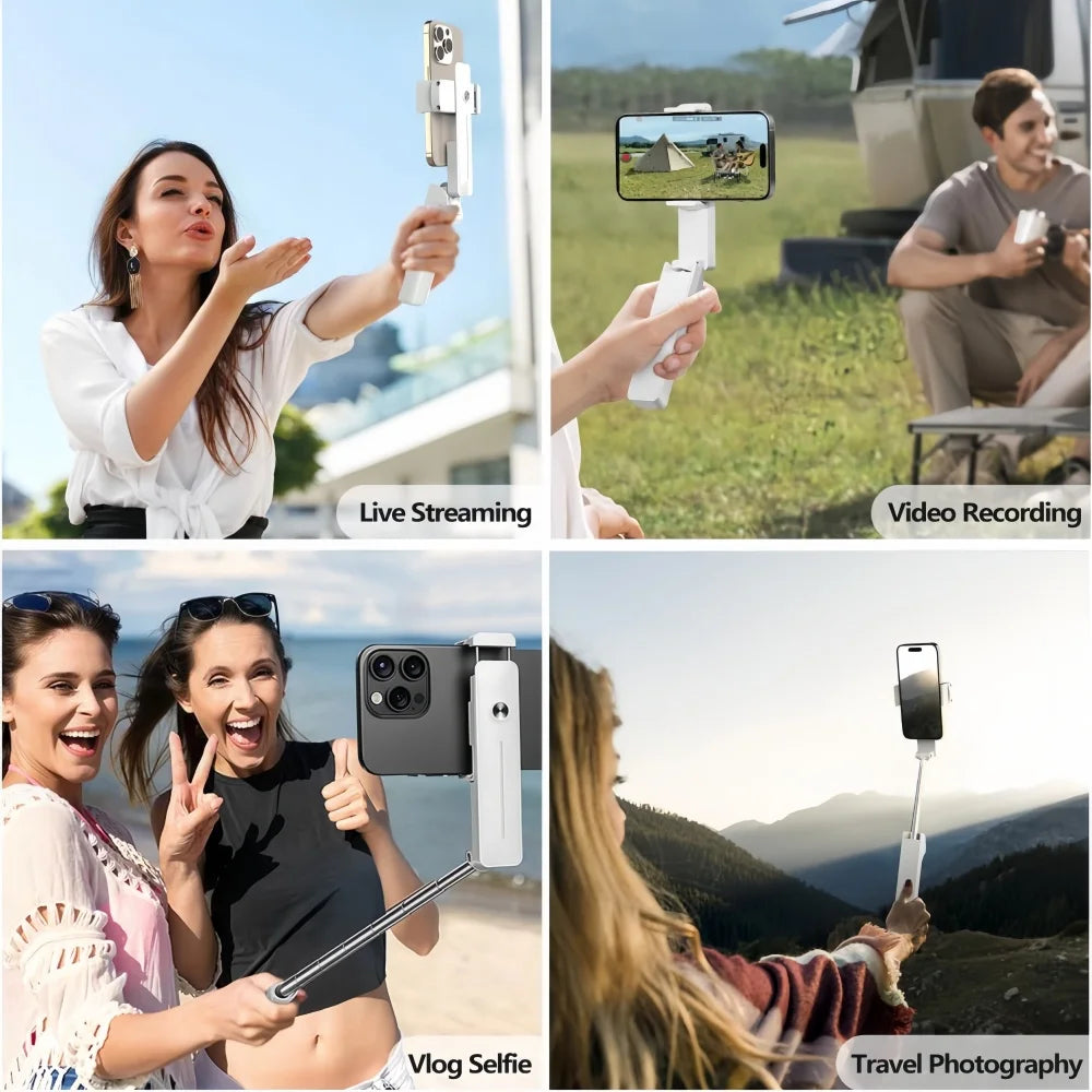 Mini Bluetooth Selfie Stick, 360° Rotating Foldable Phone Stand for Live Streaming & Phone Photography (Universal Compatibility)