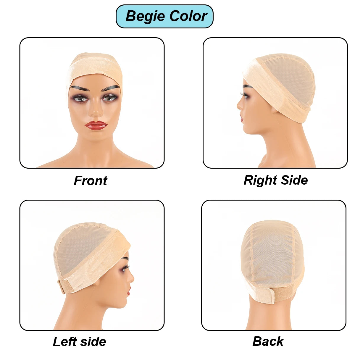 Gorro con agarre negro para pelucas, 1 unidad, banda de agarre de terciopelo ajustable con gorro para mujer, gorros cómodos y ventilados para pelucas