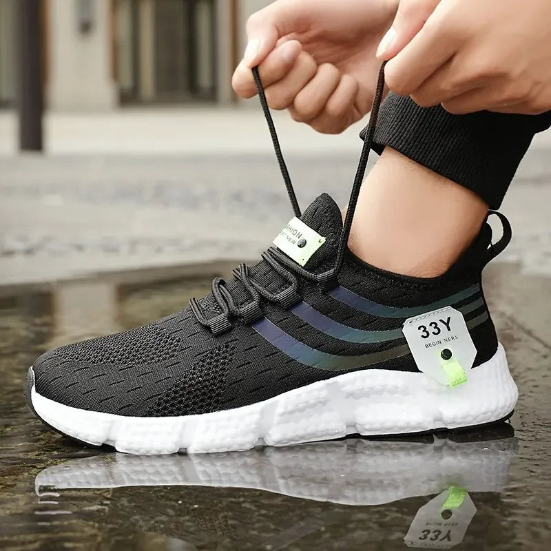 Men's Walking Shoes with Comfortable  Fashionable Grid Design Versatile Lightweight Breathable Anti Slip Outdoor Training Shoes