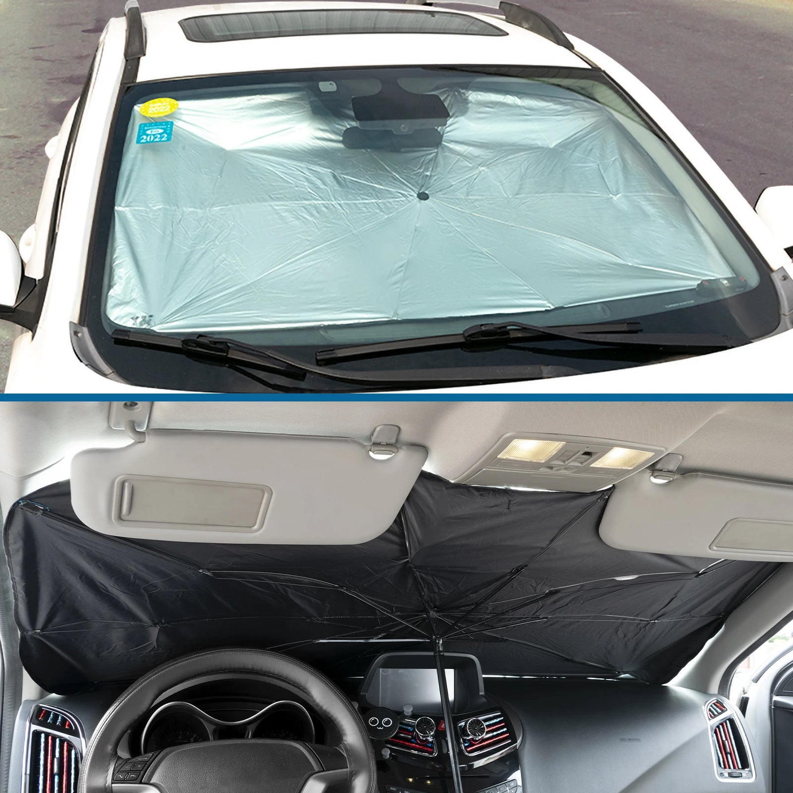 Foldable Car Windshield Sun Shade Umbrella UV Cover Reflecting Sunshade Heat Insulation Front Window Visor Interior Protection
