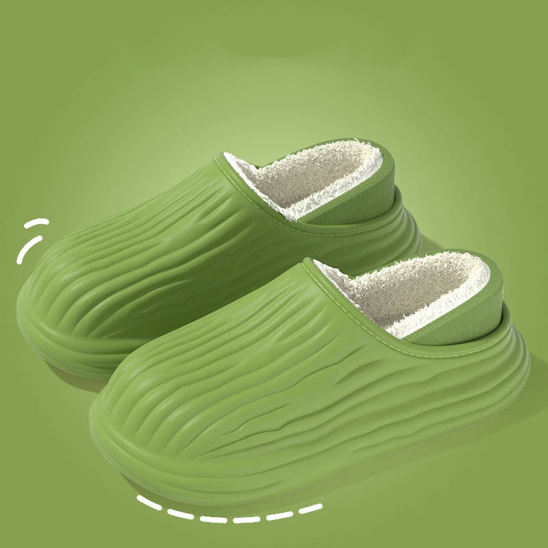 Chaussons d'hiver en coton pour femmes, chauds, antidérapants, semelles épaisses, souples et imperméables, chaussures de maison en peluche pour hommes et couples, pantoufles d'extérieur