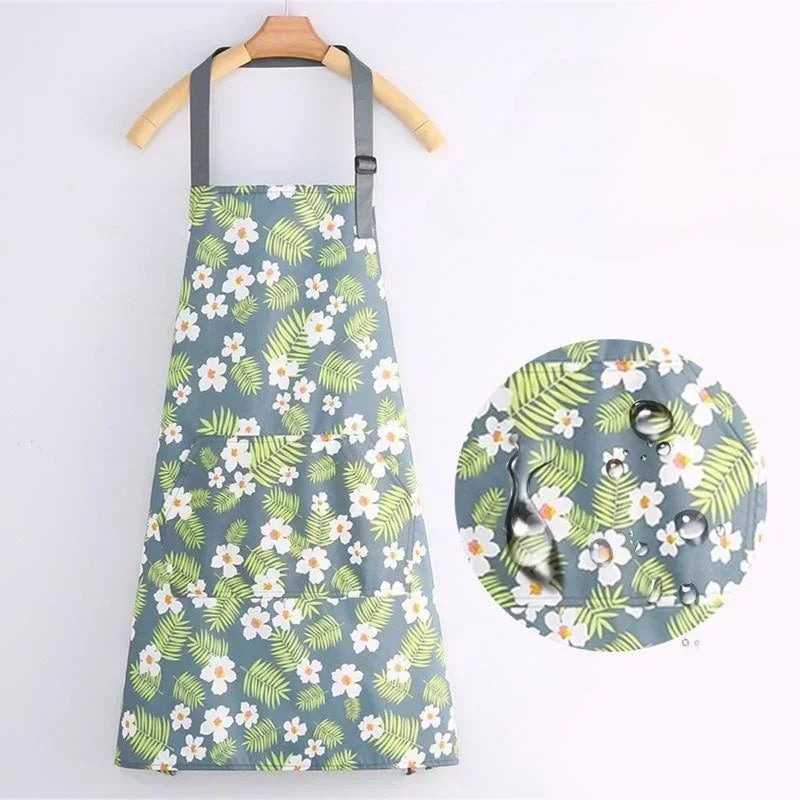 Adjustable Waterproof Kitchen Aprons for Fashion Lovely Cooking Coffee Baking Oil-Proof Anti-dirty Aprons Restaurant Supplies