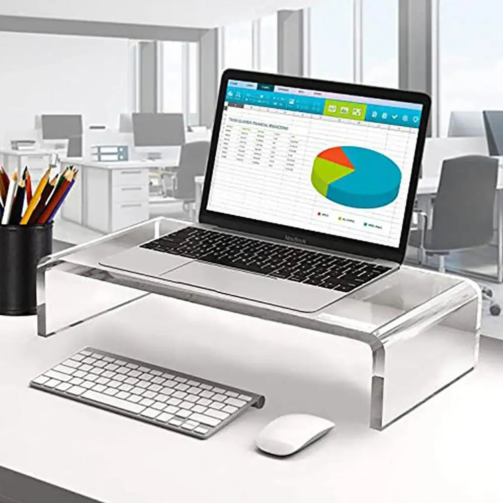 Monitor Stand Riser Acrylic Laptop Stand Clear Desktop Computer Riser  Table Storage Stand Desk Organizer for Storing PC Screen
