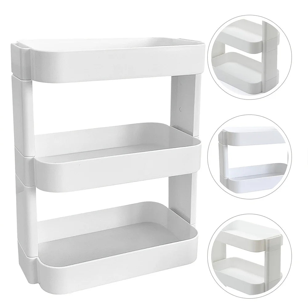 3-Tier Desktop Organizer - Space-Saving Storage for Office, Study & Bedroom - Removable Shelf for Makeup and Cosmetics