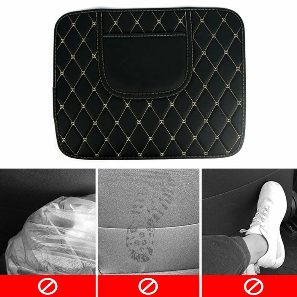 1 alfombrilla protectora para el asiento trasero del coche, alfombrilla antisuciedad, cuero de PU negro, impermeable, resistente a los arañazos, almacenamiento, accesorios para el interior del coche