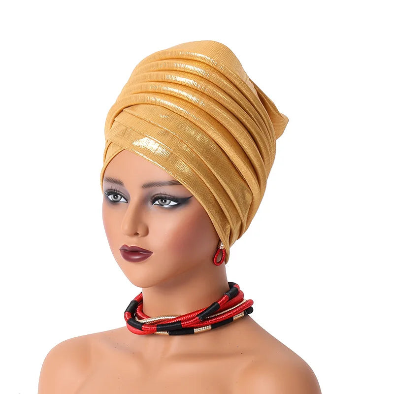 Pleated Auto Gele Headtie – Effortless African Elegance for Every Occasion