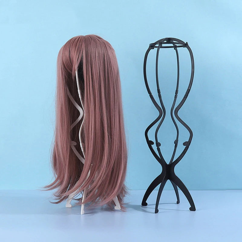 1 Soporte Plegable para Pelucas de 20 Pulgadas, Duradero, Portátil, para Viaje, para Exhibir Pelucas Largas, Herramienta de Peluquería para Mujer