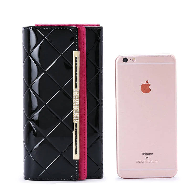 Cartera de cuero genuino de lujo para mujer