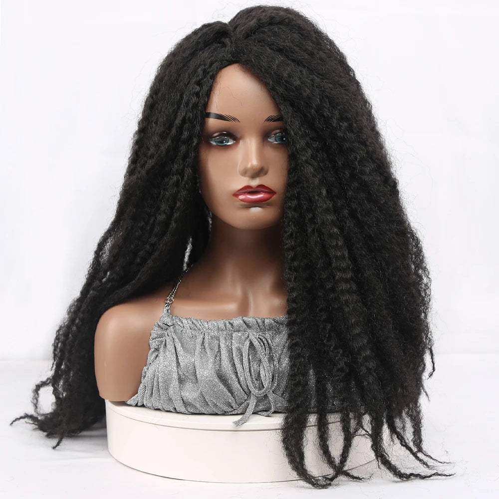 Peluca de pelo trenzado Marley de 18 pulgadas, sintética, tipo rastas Marley, suave, afro, con trenzas rizadas naturales para mujeres