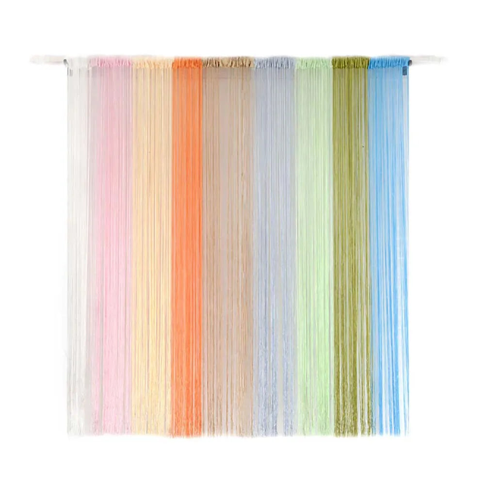 Cortinas para sala de estar de 50CMX200CM Cortina de hilo para sala de estar Puerta Pared Ventana Panel Divisor de ambientes Cortina de borlas decorativa