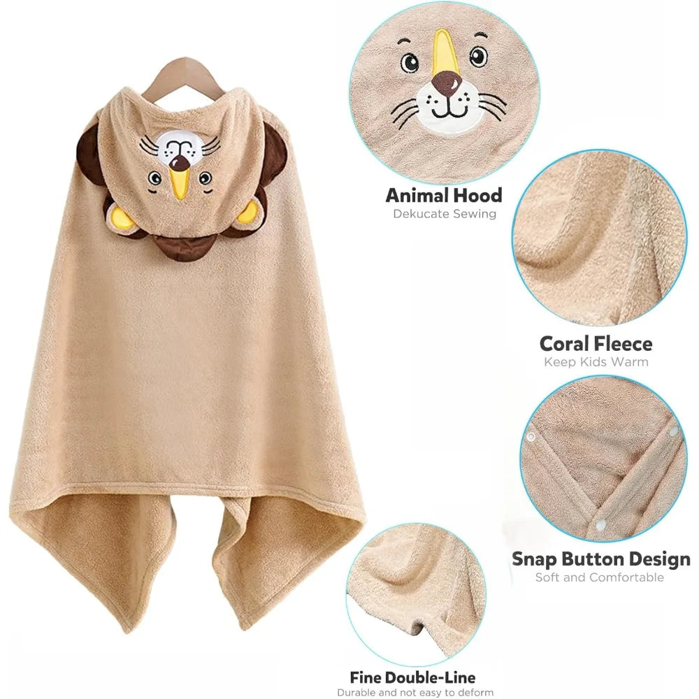 Toalla de baño con capucha para bebé, albornoz para niños pequeños ultrasuave y absorbente, albornoz de terciopelo coralino engrosado, regalos de ducha para recién nacidos