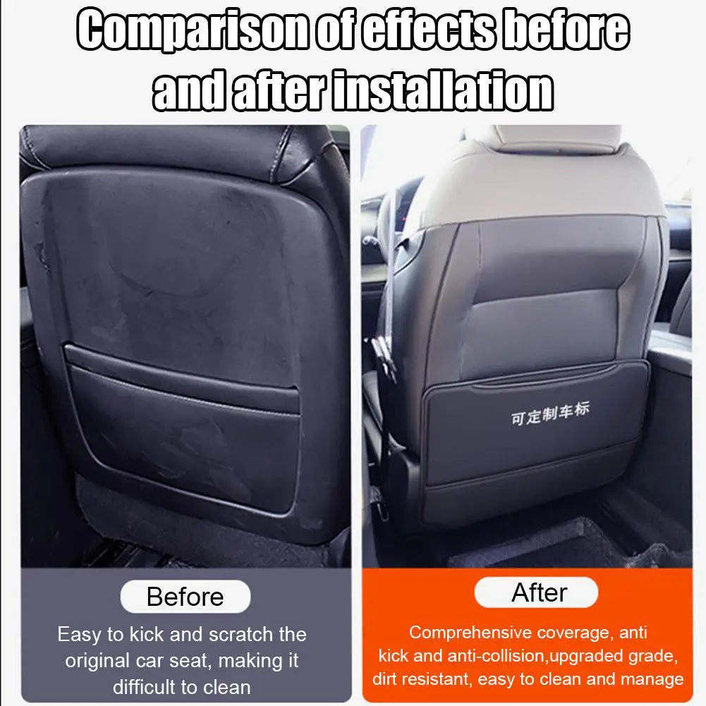Protector de asiento de coche de alta calidad para niños, protector de respaldo de asiento de coche de cuero PU, protector de asiento de coche para niños, alfombrilla antideslizante para asiento trasero de coche