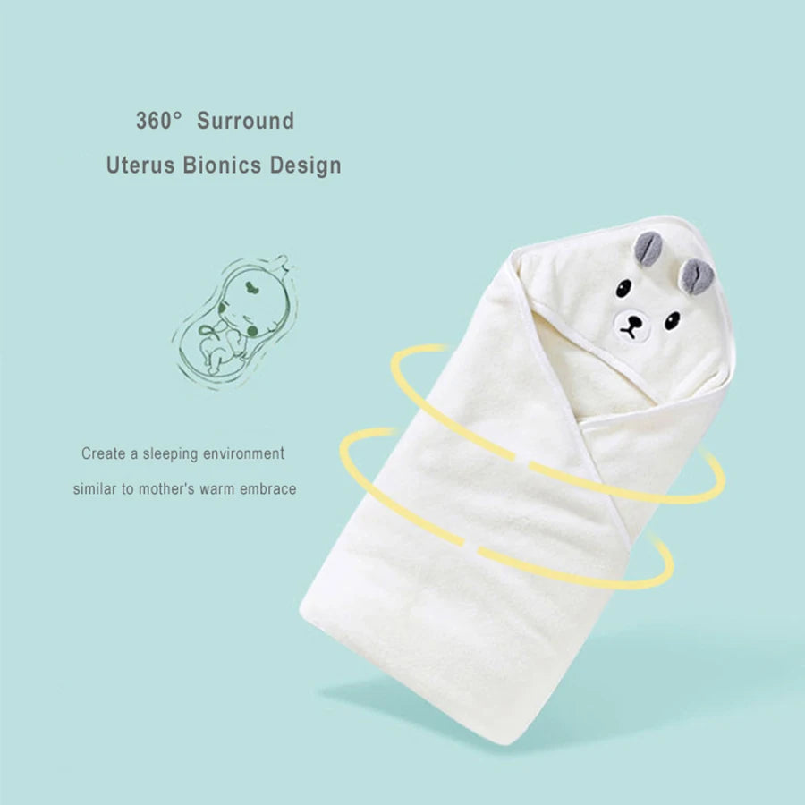 Toalla de baño para bebé, toalla de baño para recién nacidos, niños y niñas, manta con capucha de forro polar coral con diseño de dibujos animados, ropa de cama para recién nacidos