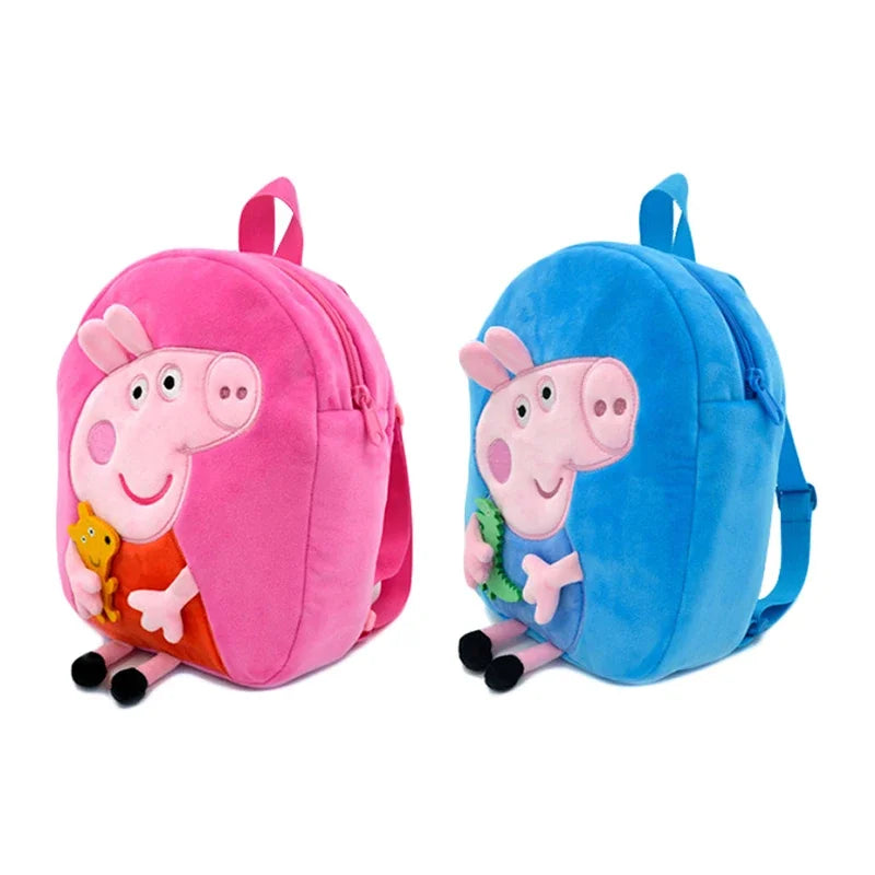Peppa Pig Crossbody Bag Stereoscopic Doll Backpack Anime Knapsack Plush Coin Purse Toys George Round Pocketbook Children's Gifts