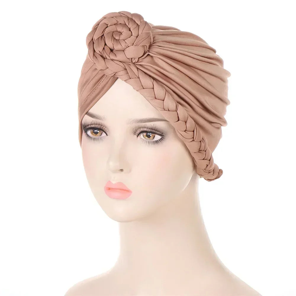 Sombrero turbante indio nuevo con nudo y lazo para mujer, hijab musulmán, pañuelo africano para la cabeza, gorro, gorro para pérdida de cabello, gorro de quimioterapia, pañuelos para la cabeza