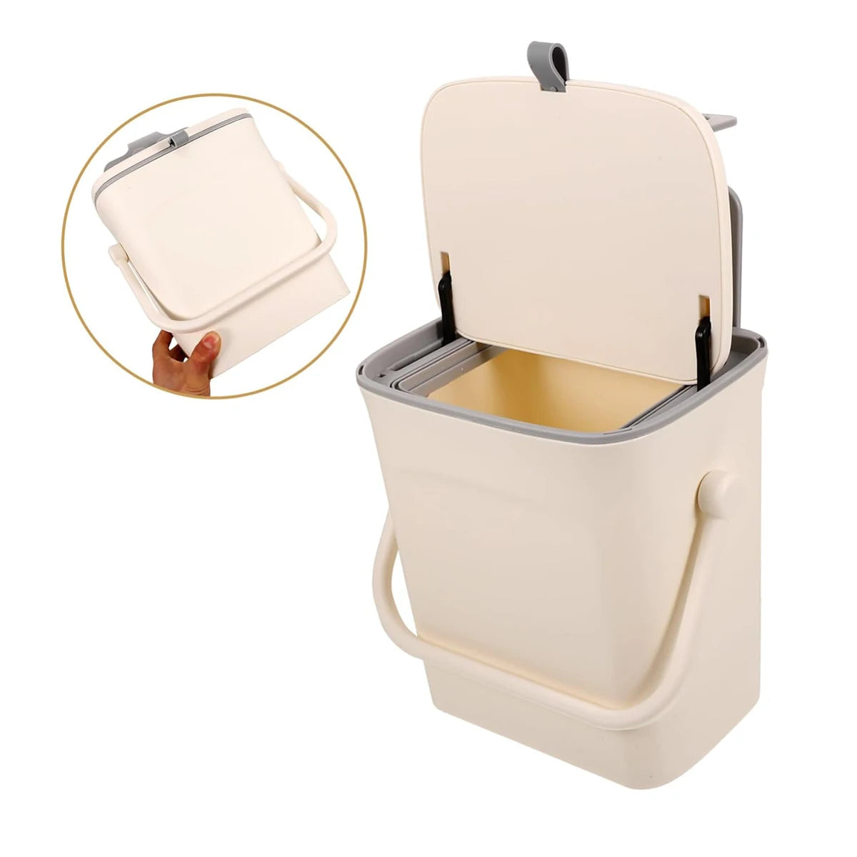 Car trash can with mobile phone holder function car rear seat storage box with lid for private car rear seat cleaning bucket 5L