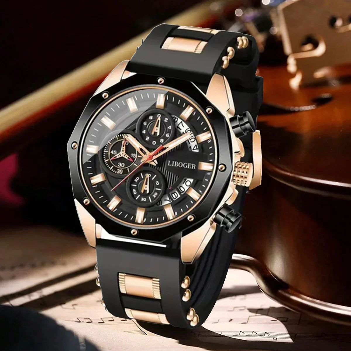 Reloj deportivo de negocios de silicona para hombre