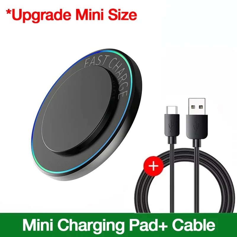 Portable Mini Desktop 100W Wireless Charger Stand Pad For iPhone 17 16 15 14 13 12 Pro Max Samsung Xiaomi Fast Charging Station