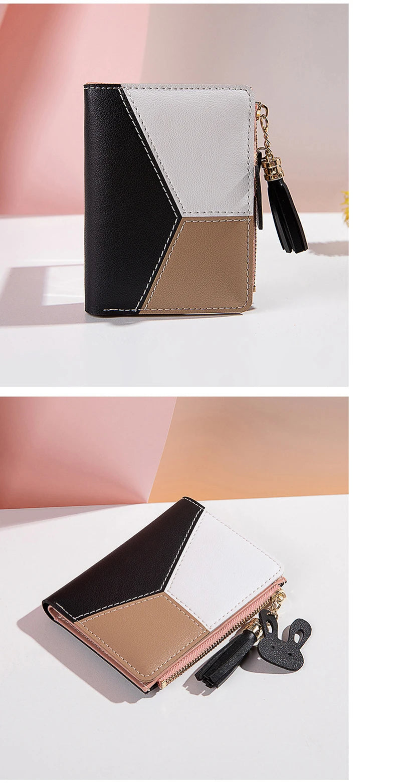 Cartera de mujer de marca de lujo hecha de piel sintética Tarjetero femenino Monederos portátiles para mujer Pequeños monederos con cremallera Regalo para niña