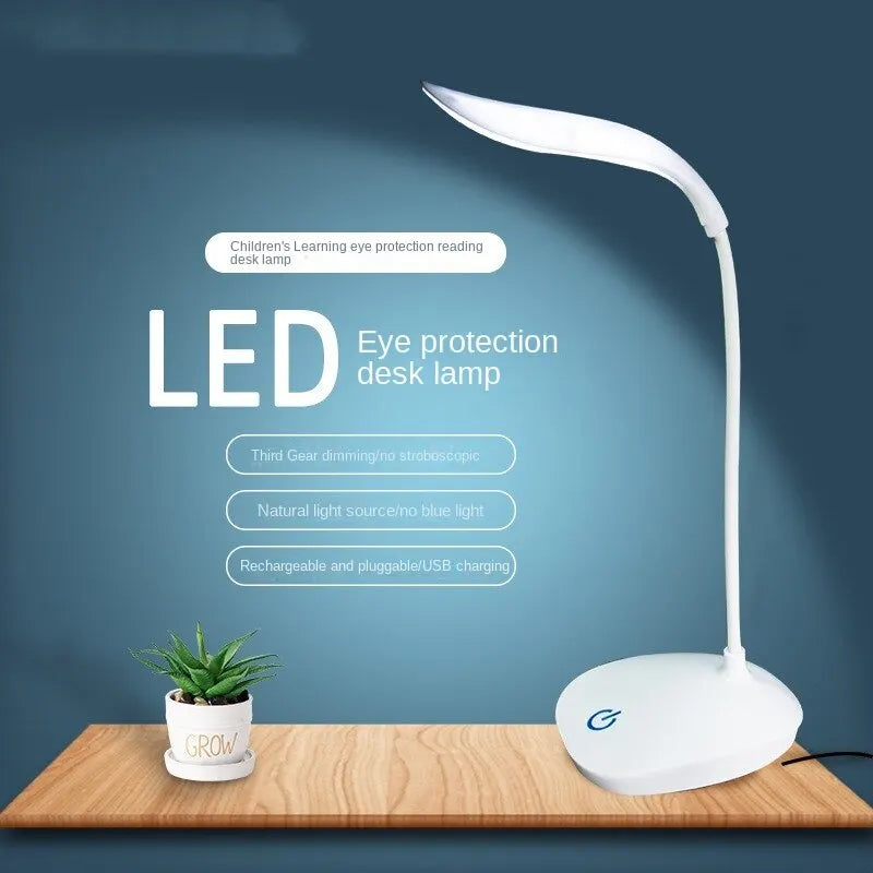 LED Reading Desk Lamp Portable Desk Lamps USB Charging Table Light Touch Dimming Learn Eye Protection Light Room Office Lighting
