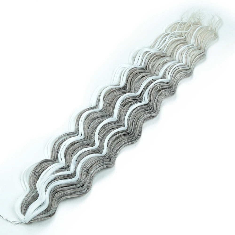 ALIBABY 24Inch Synthetic Loose Deep Wave Braiding Hair Extension Water Wave Crochet Braid Hair for Braids Ombre Blonde Fake Hair
