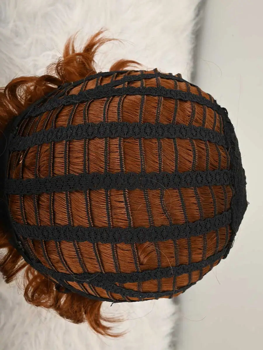 Short Pixie Wigs forWomen Auburn ShortWigs Wig Pixie Cut Wigsfor Short Hair WigLayered for Women Short Red Curly Wigs with Bangs for Women, Natural Wavy Synthetic Hair, Fluffy Pixie Cut, Layered Synthetic Wigs