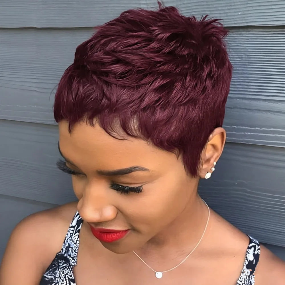 Short Pixie Human Hair Wig