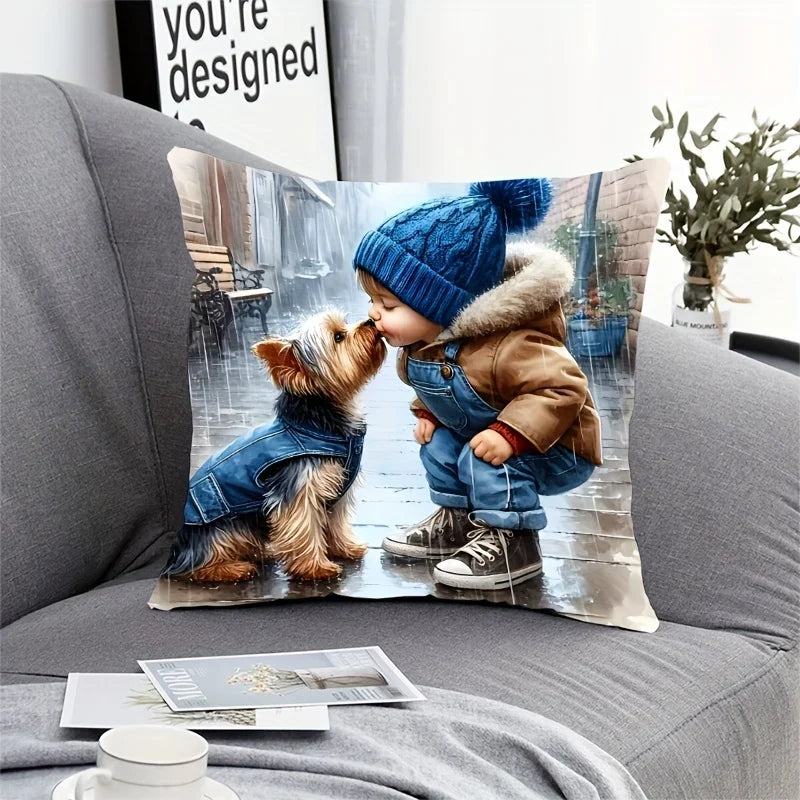 Funda de almohada para niños y perros - Regalo de felpa suave, sin relleno de almohada, diseño adorable para la decoración de la habitación de los niños, perfecto para los amantes de las mascotas