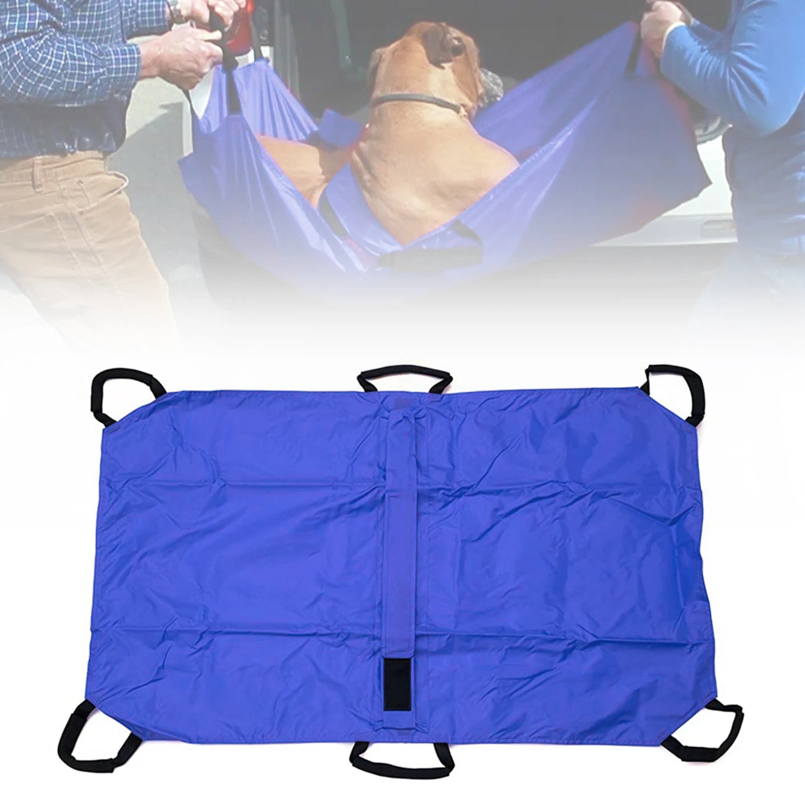 Pet Transport Stretcher,Foldable  Foldable Emergency Animal Carrier Anti-bite Nylon Stra w/6 Handles, 132 lb Capacity, Animal St