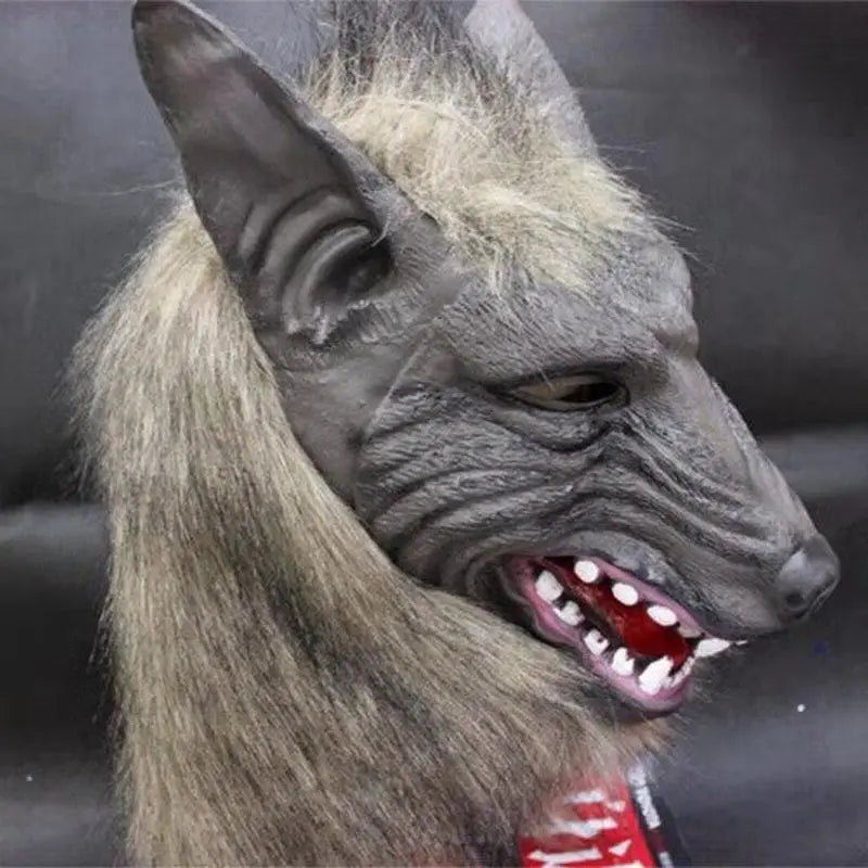 Halloween Wolf Head Mask Animal Gloves Cosplay Outfits Masquerade Funny  Headwear for Carnival Party Men Women