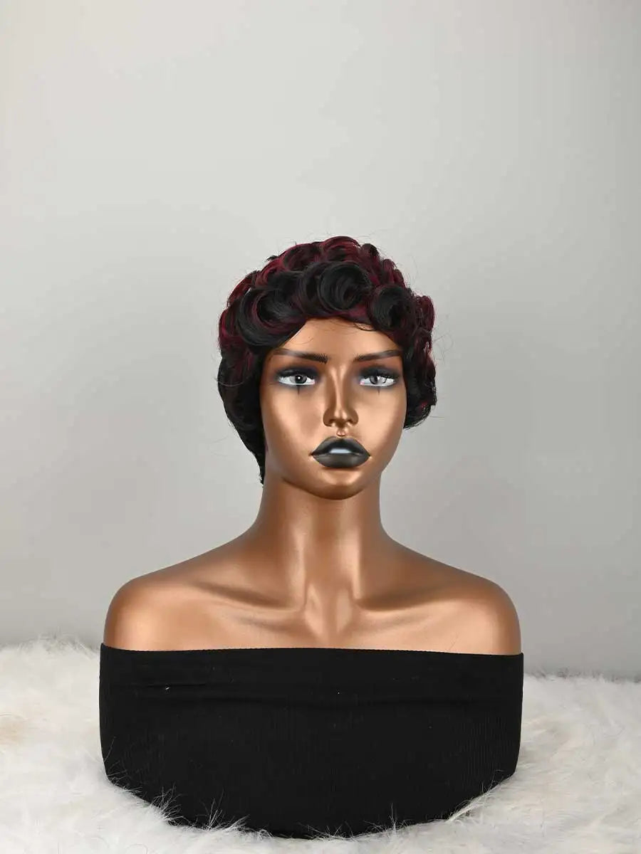 Short Pixie Wigs Short Curly Pixie Wigs Synthetic Wigs Natural Wavy Pixie Cut Wig Short Curly Layered Pixie Wig