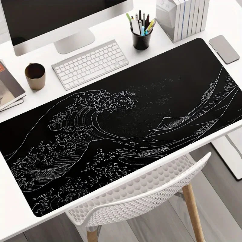 Alfombrilla de ratón Black Sea Gaming, base de goma antideslizante de 2 mm, 31,49 x 11,81 pulgadas, alfombrilla de ratón extendida, diseñada para la oficina de gamers