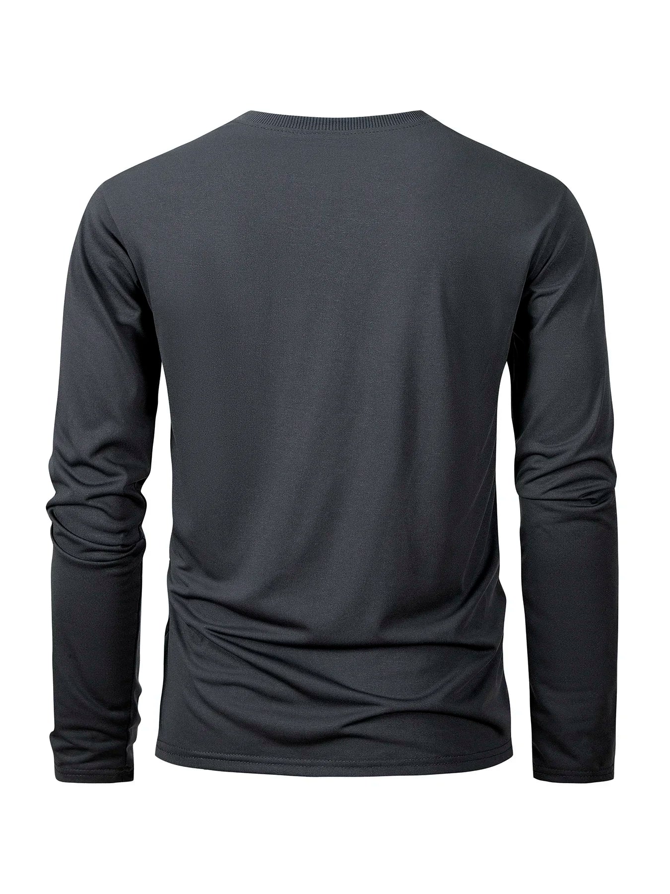 Men's Shirts Simplicity Solid Color Long Sleeve T-shirt Fashion Breathable Casual O-neck Unisex Tops Fitness Run Sports Pullover
