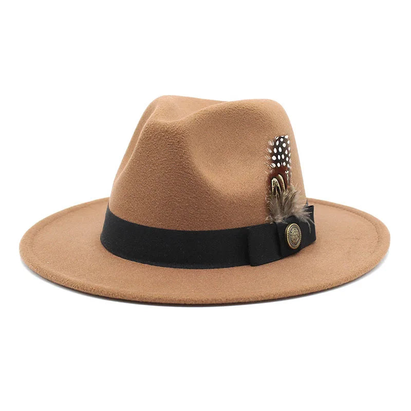 Sombrero Fedora Clásico de Plumas