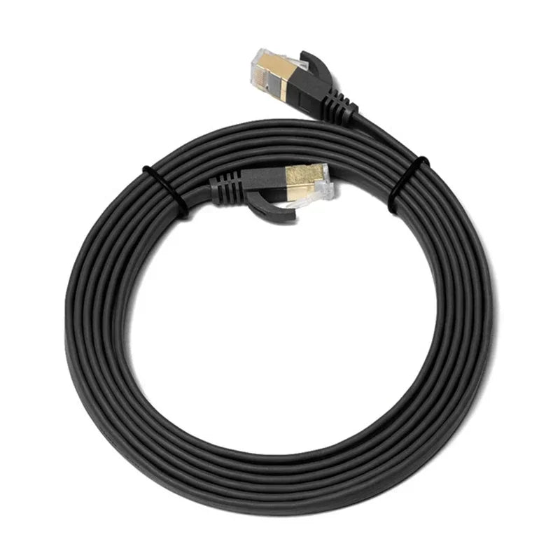 Cat7 Ethernet Cable Cat 7 RJ45 Connector Flat Networking Cables Patch Cord for Desktop Laptop Modem Router Switch 0.5M 1M 2M 5M