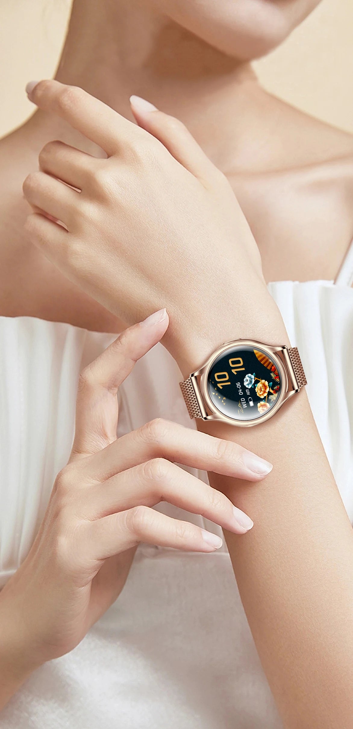 Smart Watch For Women 1.27 Inch HD Screen Health Monitor AI Voice Assistant Bluetooth Call Music Control Custom Dials Smartwatch