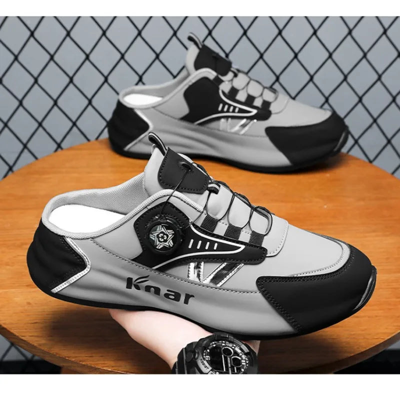 Zapatos de Hombre Moda Verano Suela Blanda Medias Pantuflas Casuales Versátiles Zapatos de Hombre de Moda Tendencia Zapatos Baotou para Exteriores
