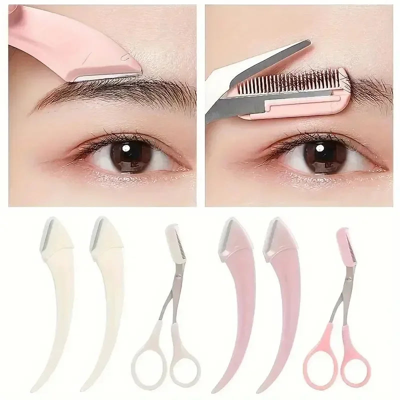 Wholesale Eyebrow With Easy Beauty Curved Eyebrow Tools Set, Convenient  Trimmer Razor, Eyebrow Scissors  For Comb, Beginners