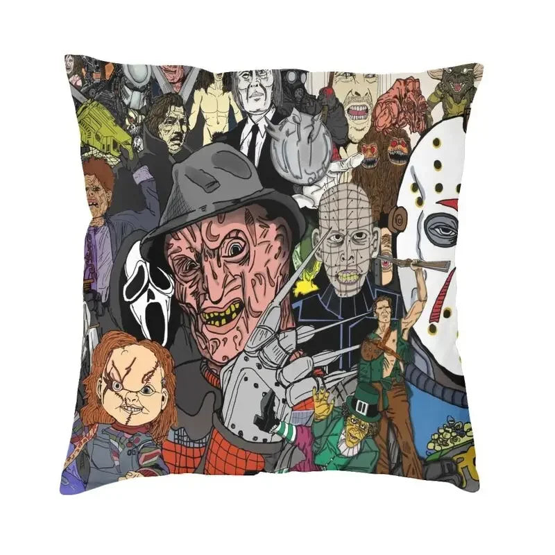 Halloween Inferno Cushion Cover Double Side 3D Print Horror Movie Throw Pillow Case for Sofa Fashion Pillowcase Home Decor