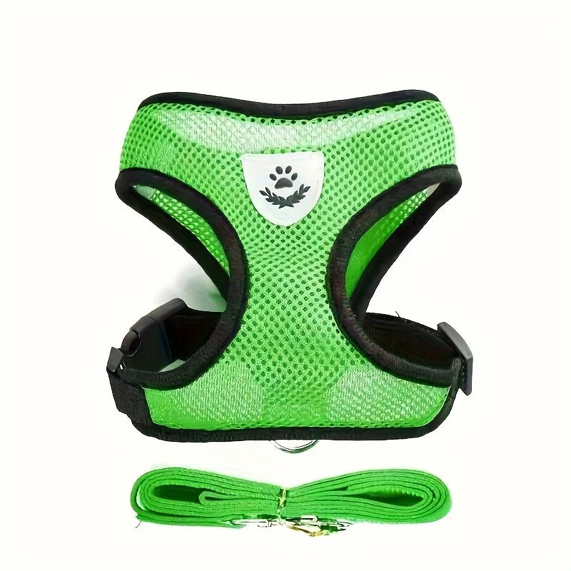 Arnés Ajustable para Gatos, Malla Transpirable Antiescape con Chaleco Reflectante y Correa de 1.5 m - Seguro, Duradero para Aventuras al Aire Libre
