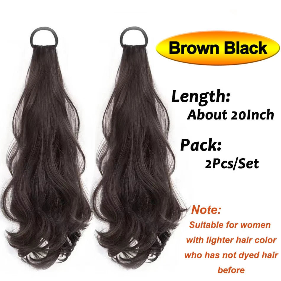 Vitality Synthetic Wig Ponytail Long Wavy Ponytail Hair With High Elasticity Rubber Band Heat Resistant Hairpiece For Daily Use