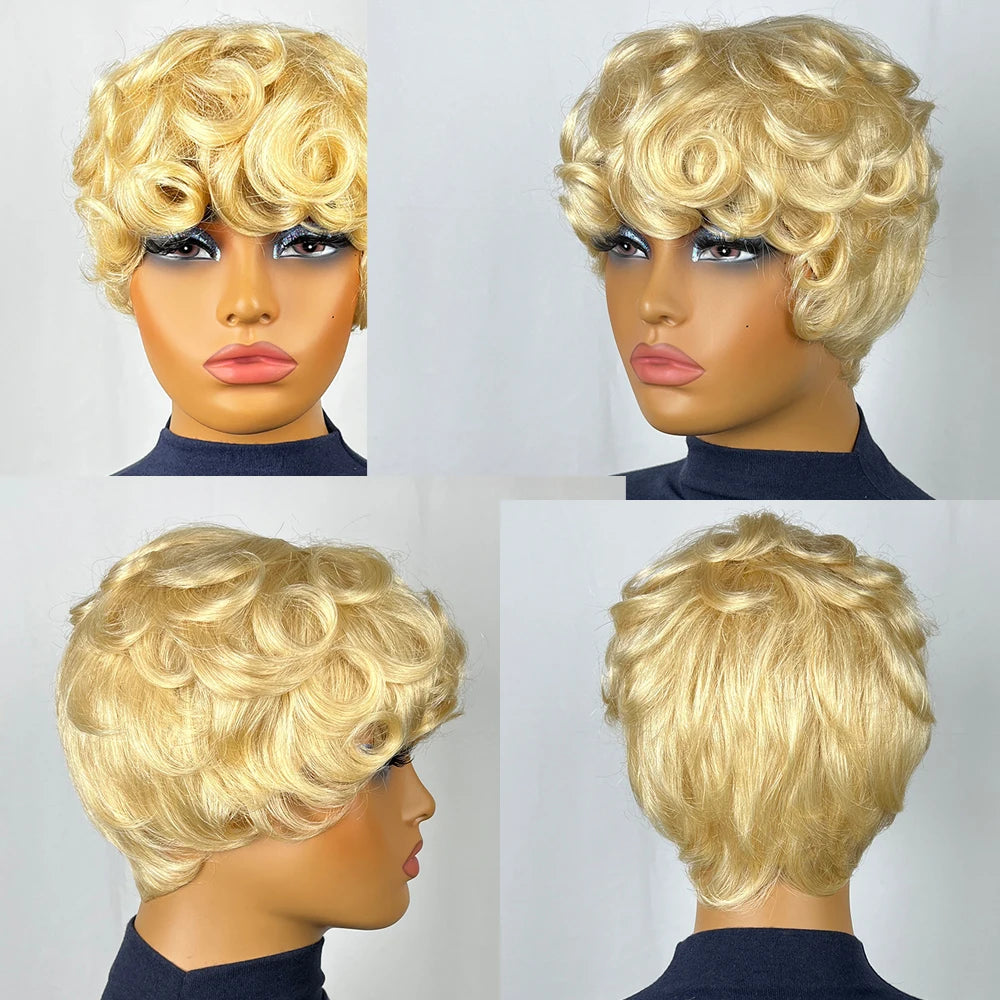 Peluca Pixie Rizada sin Pegamento