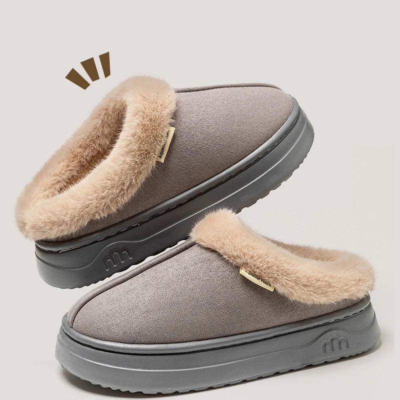 Children's Winter Slippers Indoor Outdoor Anti-slip Thick Sole Warm Comfortable Parent-child Shoes Leisure Snow Boots
