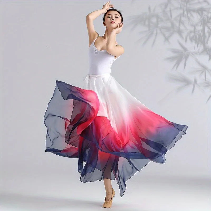 Dance Skirt - Contemporary Ballet Modern Dance Practice Skirt,Adjustable Waist Tie for Performances