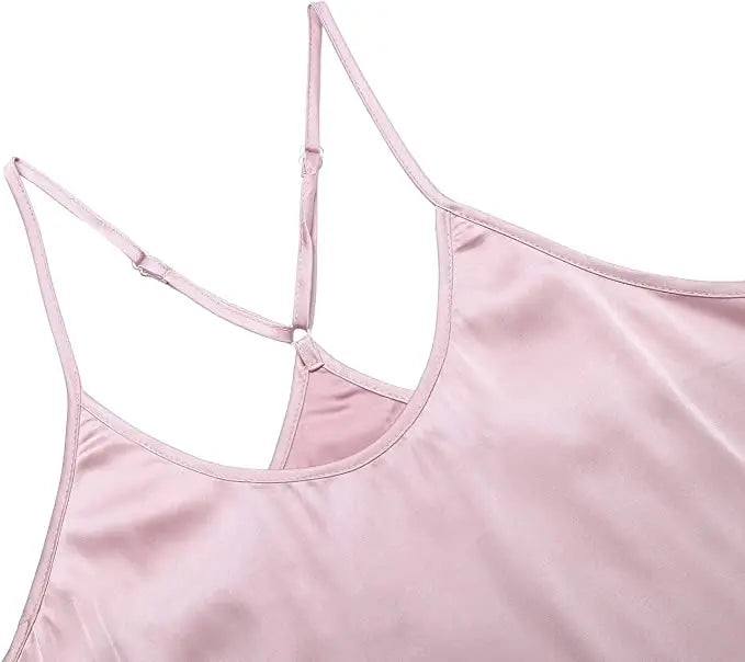 Conjuntos de pijama de satén y encaje sexy para mujer, ropa de dormir, tops sin mangas + pantalones cortos, conjuntos de 2 piezas de pijama para mujer