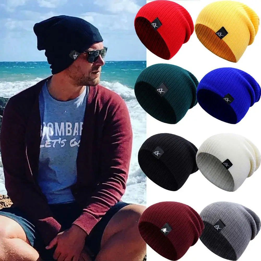 High Quality Woman/Men Solid Cute Warmer Bonnet Winter Autumn Hats Female Beanie Caps Knitted Beanies