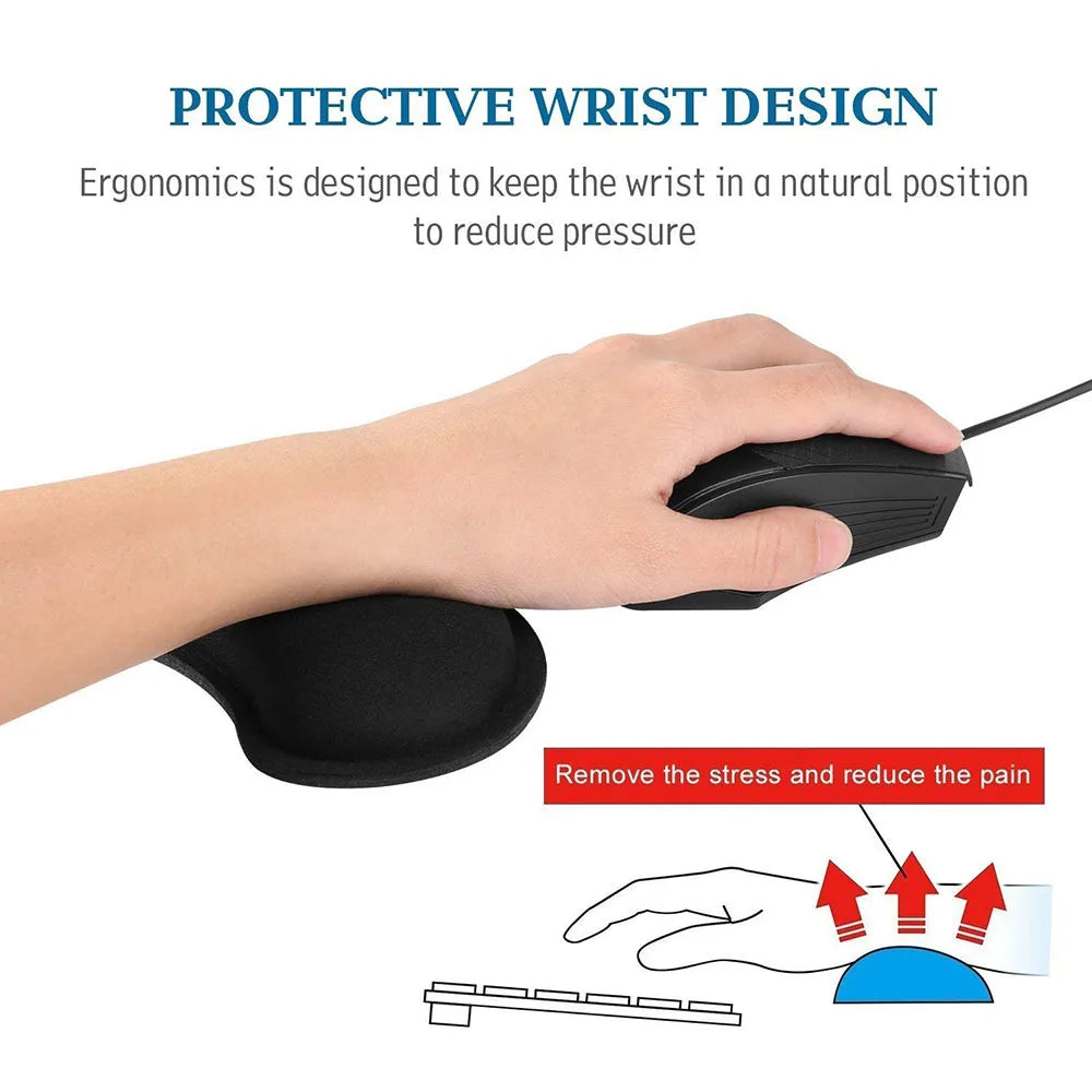 Wrist Rest Mouse & Keyboard Pad with Non-Slip Base Wrist Rest Pad Ergonomic Mousepad For Typist Office Gaming PC Laptop Computer