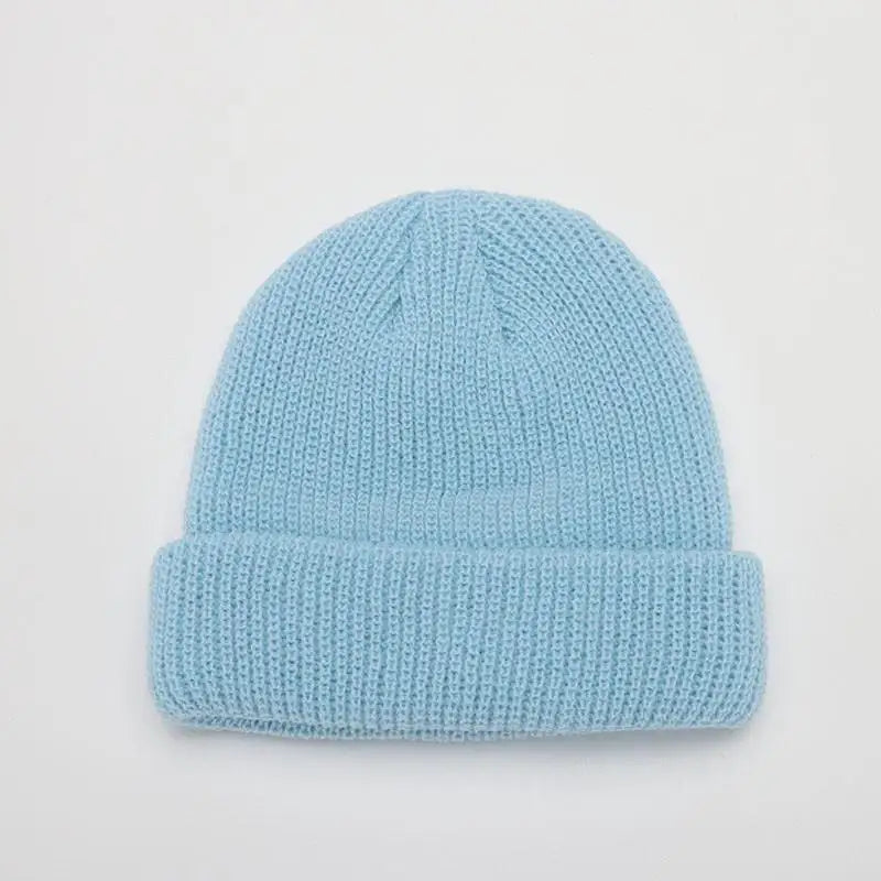 Gorros de invierno cálidos, casuales, de punto corto, estilo Hip Hop, gorro de calavera de punto elástico unisex para adultos, hombres y mujeres