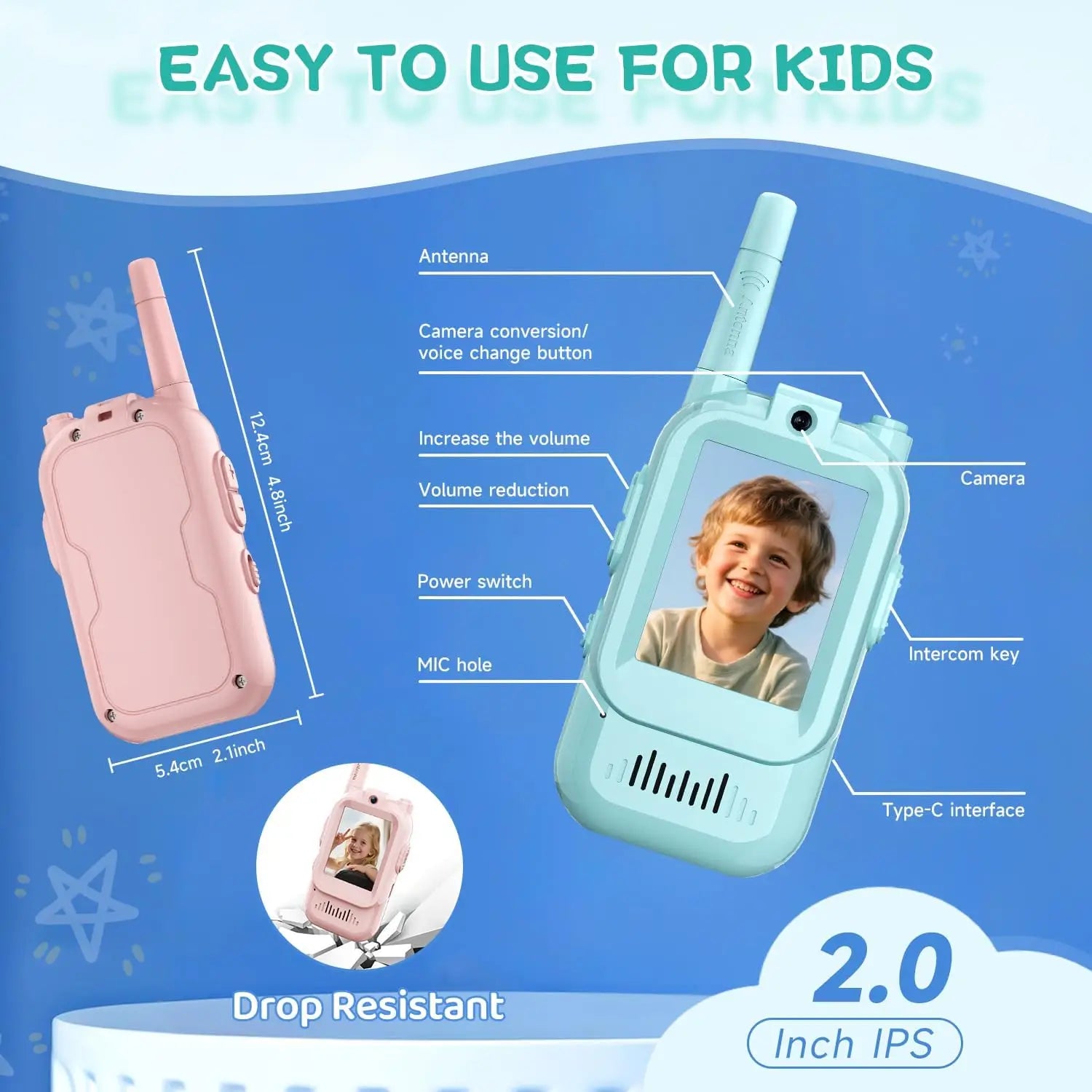 Kids Video Walkie Talkies (HD Screen)