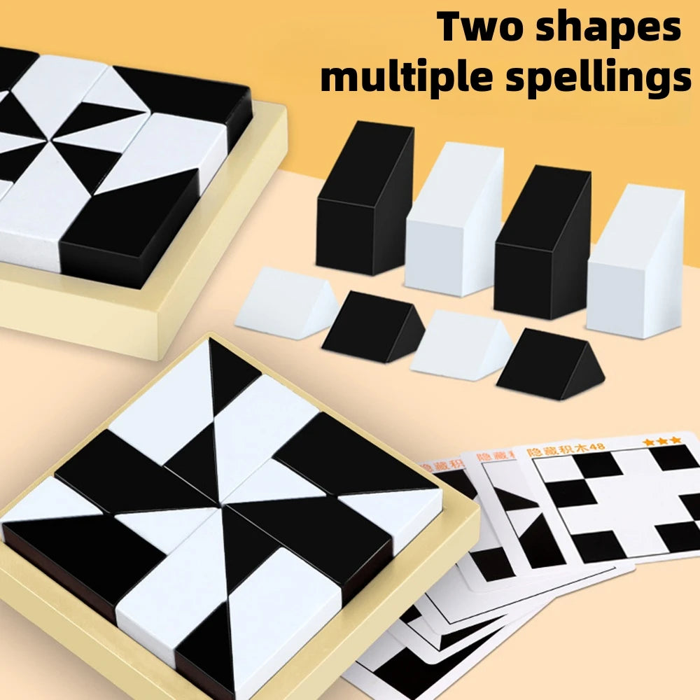 educational hidden building block puzzle toys spatial thinking imagination ability training parent-child interactive game